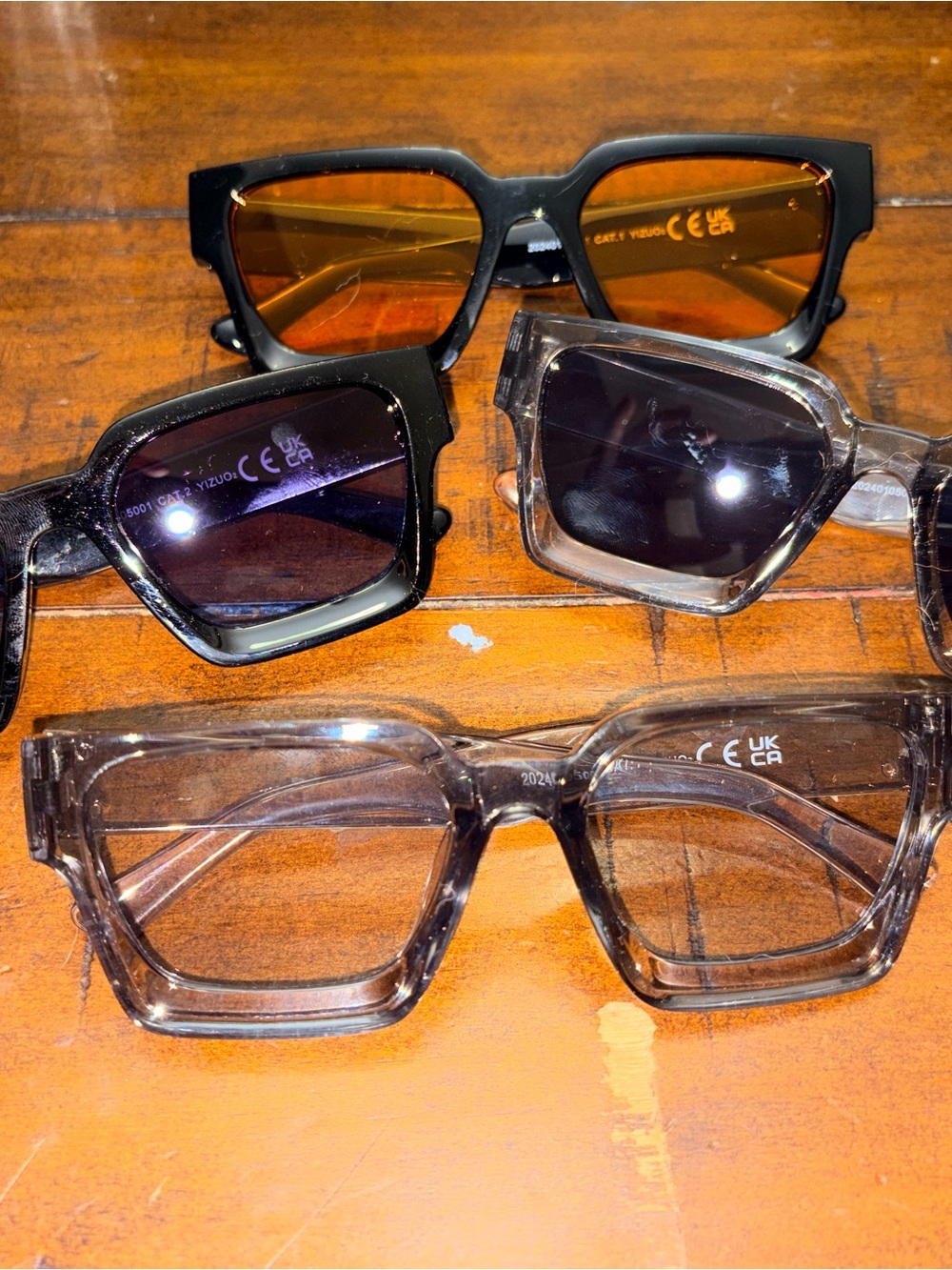 Clear Oversized Square Sunglasses - Trio Image